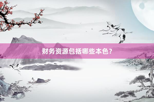 财务资源包括哪些本色？