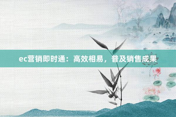 ec营销即时通：高效相易，普及销售成果